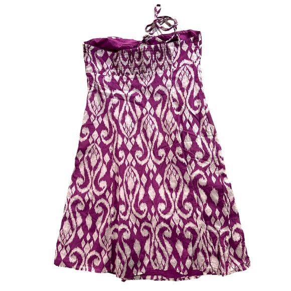 ESPRIT COLLECTION Women's Purple Tribal Pattern Halter Dress Sz 10 - Picture 2 of 5